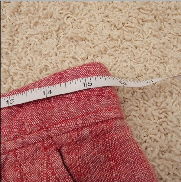 Free People Red Linen Shorts Size 4 - Picture 8 of 9